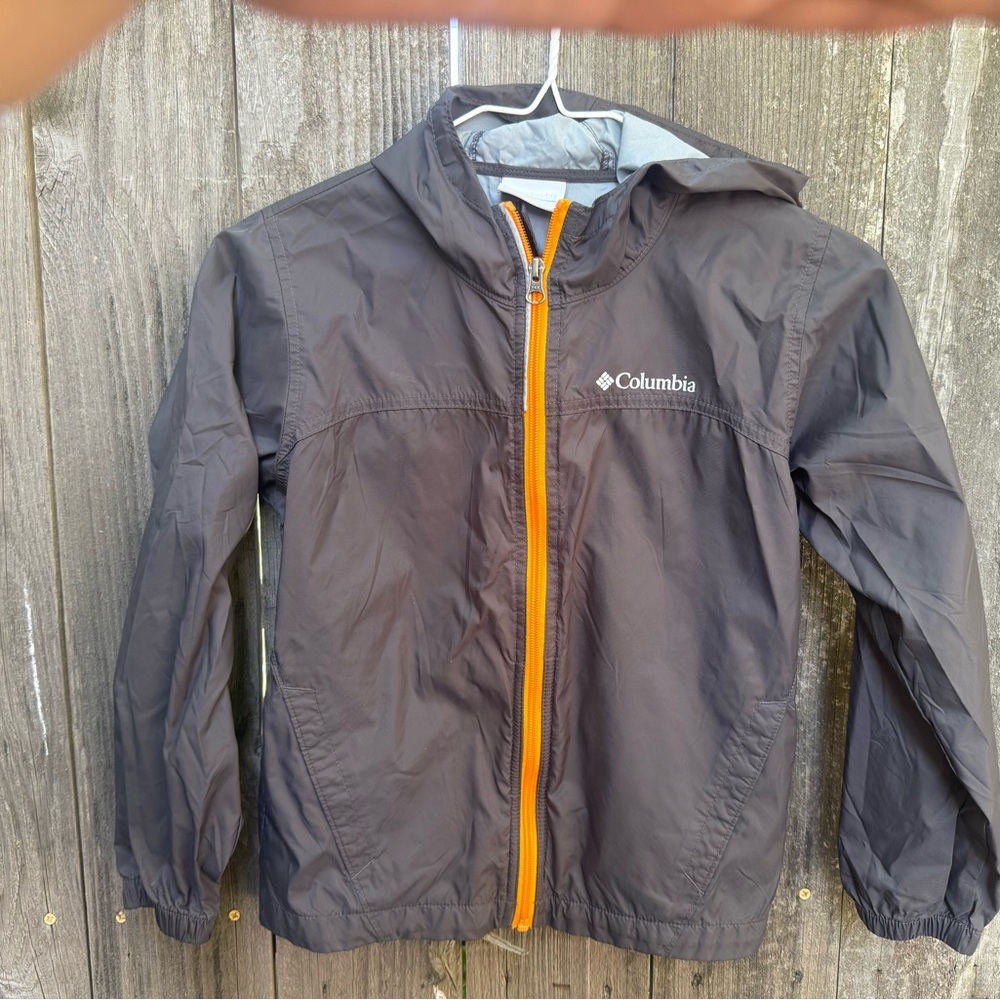 Columbia Charcoal Jacket with Bright Orange Trim
